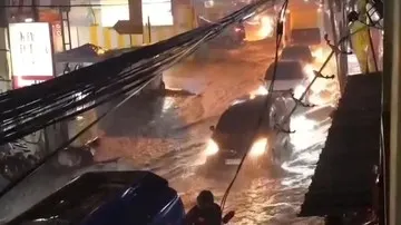 Kondisi Banjir di Jalan Raya Kapten Yusuf Perbatasan Kota dan Kabupaten Bogor