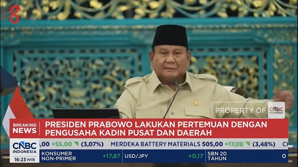 Presiden Prabowo Subianto Bertemu Pengusaha Kadin Pusat dan Daerah di Istana Negara